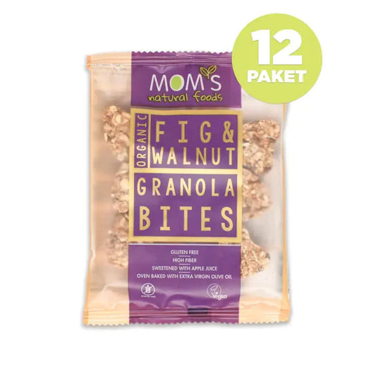 12 Gluten Free Organic Fig-Walnut Granola BITES